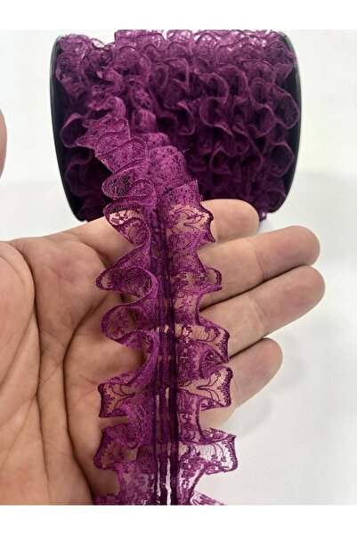 Bride Aksesuar Dünyası 10 μέτρα διακοσμητικό βολάν σε χρώμα μωβ Διπλής όψης β...