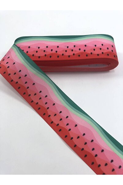 Bride Aksesuar Dünyası Panglică Grosgrain cu model pepene verde – Panglică