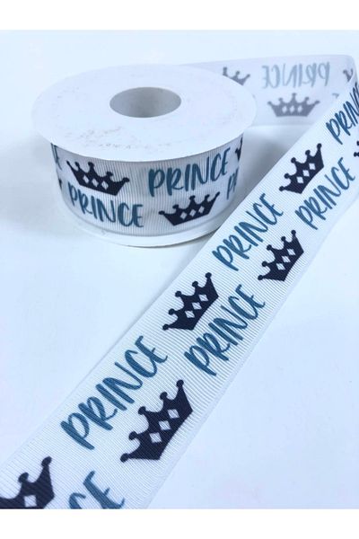 Bride Aksesuar Dünyası Panglică Grosgrain cu model de coroană scrisă prinț – Panglică – Panglică