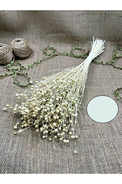 Genel Markalar Yapay Çiçek Doğal Renk Keten Otu - Luna Otu – Yapay Çiçek Dekor, Masa Süsü, Fon