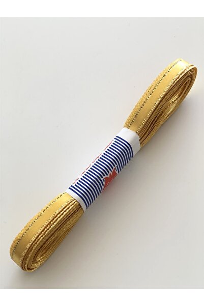 Bride Aksesuar Dünyası Panglică Satină cu Banda Galbenă 1 Cm 5 Metri – Pangli...