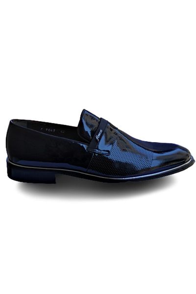 Fosco Ανδρικά κλασικά παπούτσια 9063 Laceless Navy Blue λουστρίνι