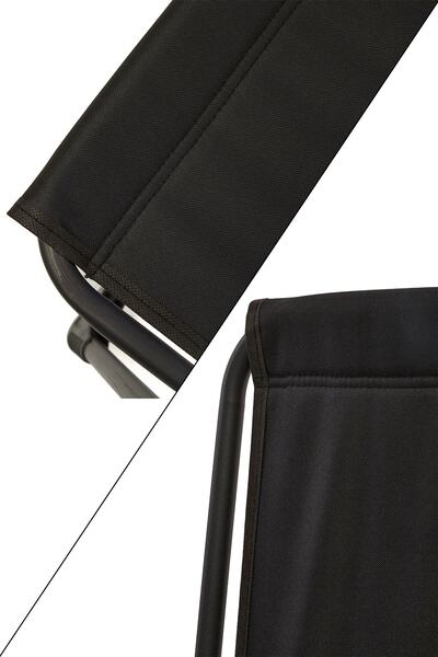 moniev Natura 2 Adet Kamp Sandalyesi Katlanır Piknik Sandalye Dikdörtgen Bardaklıklı Siyah