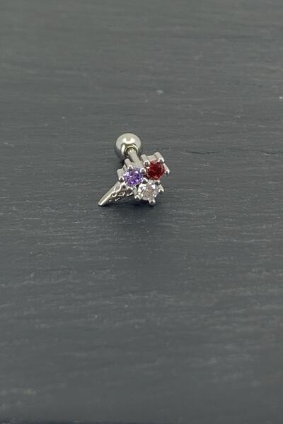 La femme by begum Dondurma Gümüş Piercing Silver Helix, 925 Ayar Gümüş, Tragus