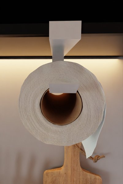 Milenay White Decorative Kitchen Cabinet Organizer, Paper Towel Holder, Decorative Napkin Holder