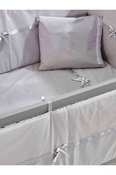 Meltem Smart Kral Anne Yanı Ahşap Sallanır Beşik 60x120 cm (gri-gri)