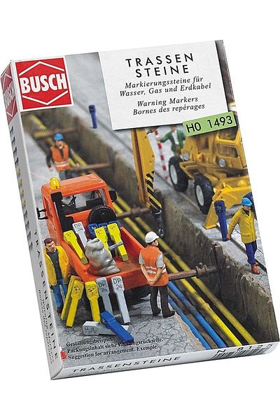 Busch 1:87 Ho Scale Miniature Plastic Route Signs for Model Dioramas.