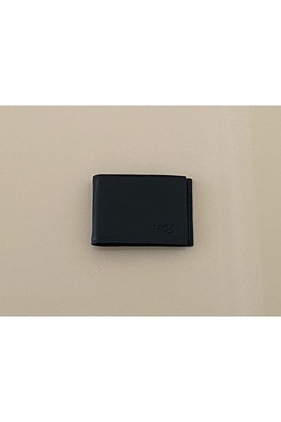 MKM Genuine Leather Simple Ergonomic Men's Wallet Credit Card Holder Black Ce025 -1