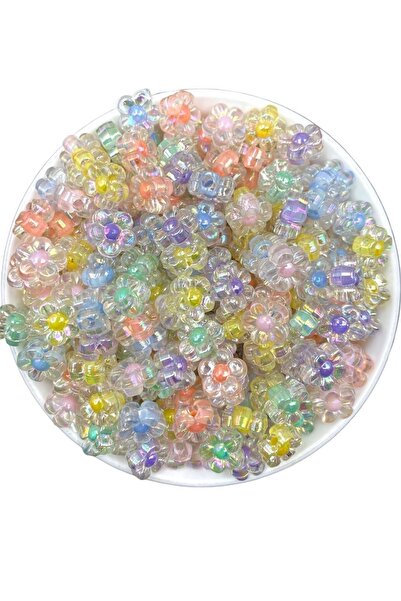 Hedef Bijuteri 25 جرام خرز نموذج زهرة مطرز ملون مختلط، خرز مجوهرات (25 جرام، ...