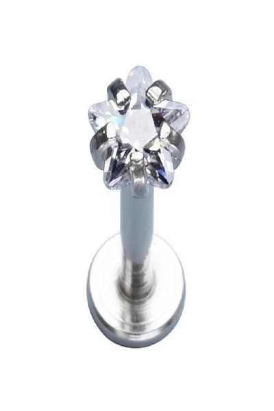 MAZEN 316L Stainless Tarnish Surgical Steel Zircon Stone 8mm Tragus Helix Cartilage Star Model Piercing