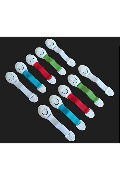 demethome 10 Pieces Child Baby Drawer Cabinet Safety Safety Lock Length Adjustable Velcro Multi-Purpose Lock