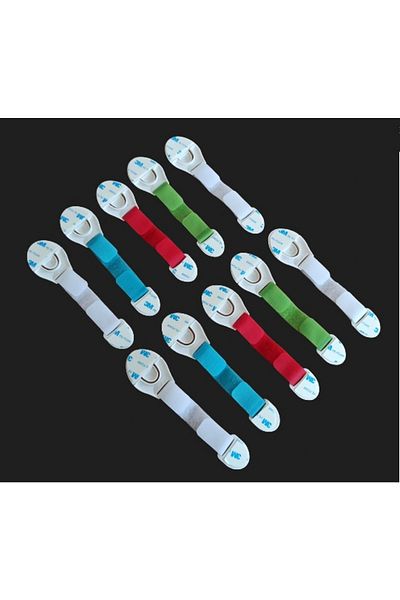demethome 10 Pieces Child Baby Drawer Cabinet Safety Safety Lock Length Adjustable Velcro Multi-Purpose Lock