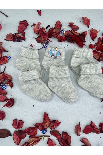 Akface Karmelanj Cotton 6-Piece Unisex Baby Socks 0-3 Months Newborn