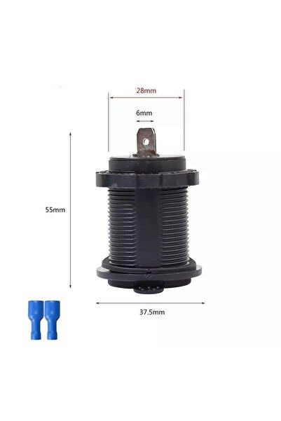 Genel Markalar Oto Çakmak Fiş Çakmaklık Dişi Pano Tip 30mm Şase Monteli Fişli