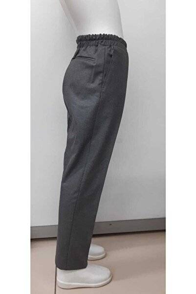 Muraty Lycra Gray School Trousers with Full Elastic Waist