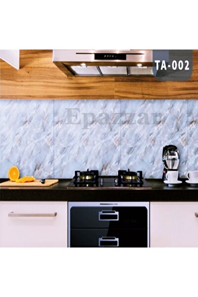epazzar Turkuaz 5mt X 60 Cm Mermer Desenli Masa Tezgah Mutfak Su Geçirmez Yap...