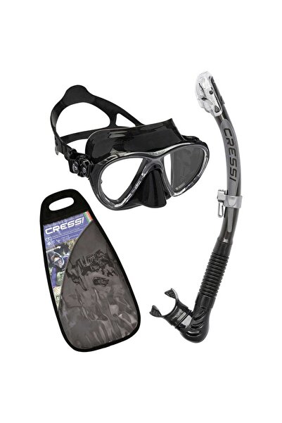 Cressi Big Eyes Evolution Maske Alpha Ultra Dry Şnorkel Seti BLACK-BLACK