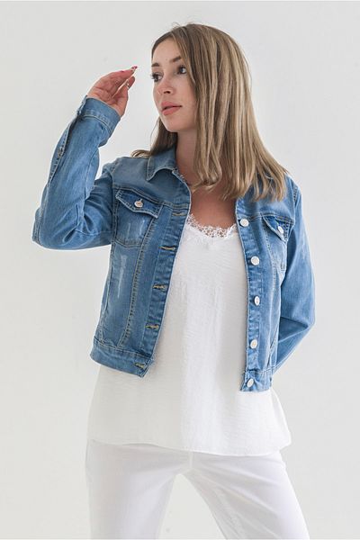 Bold & Young Jachetă Power Stretch Abrasion Bleach Washing Denim