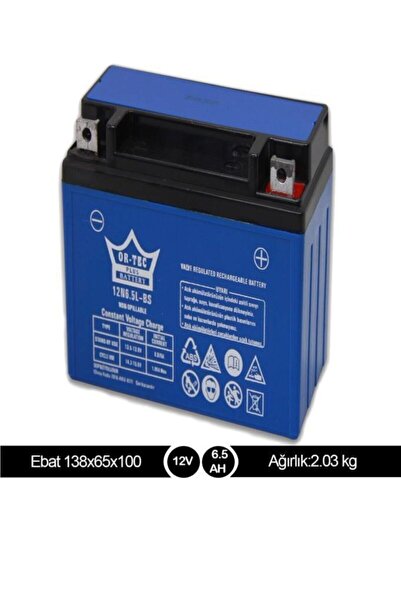ORTEC 12v 6.5 Ah 12n6.5l-bs Motosiklet Aküsü 2023 Üretim