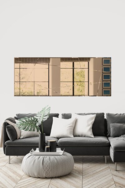 Decorita Ayna - Bronz Ayna - Tasarım Kanallı Ayna - 130cm X 50cm