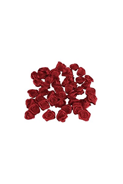 Kına Atölyesi Unisex Bordo Kurdela Gül 100 Adet