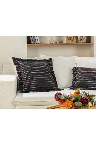 English Home وسادة ريفيري محشوة بالقطن مقاس 45 × 45 سم أنثراسيت (تتضمن الوساد...