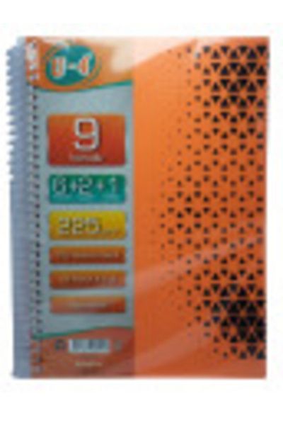 Janissary 6+2+1 Sectioned 225 Sheets A4 Lettered Bookmark Notebook 6 Plaids 2 Lines 1 Unlined Multi-Notebook