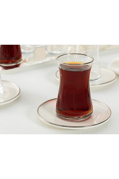 English Home Torino Porcelain 12 Piece Tea Set 160 ml Silver