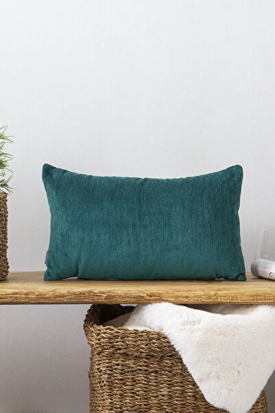 Homedius وسادة رمي مزخرفة باللون الأخضر الداكن مقاس 50x30 سم