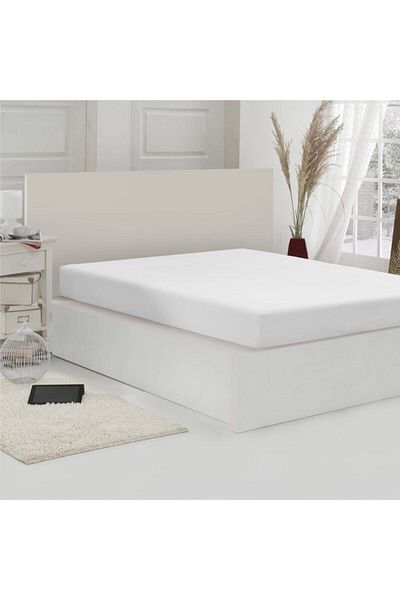 Garden Home Single White Combed Cotton Sheet - Elastic