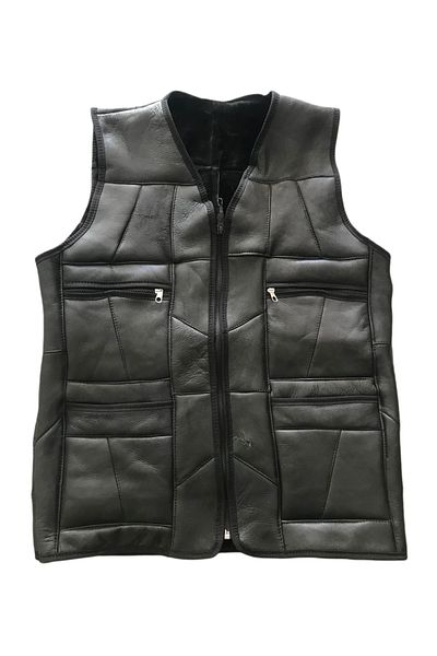 Lndr Patchwork Inside Fur-Outside Suede Real Leather Vest
