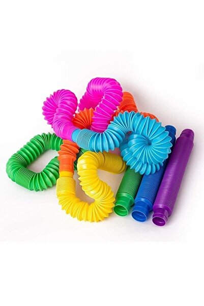 PopŞeker Pop Tubes Pop Tube Popit 6 Ayrı Renk Esnek Tüp Boru Stres Giderici O...