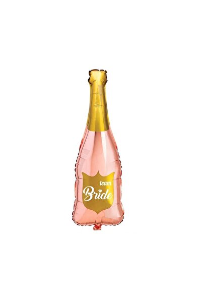 Huzur Party Store Rose Gold Renkli Şişe Folyo Balon Beyaz Team Bride Yazılı B...
