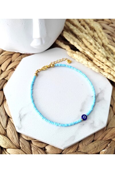 HALHALMILL Mavi Boncuklu Nazar Boncuk Halhal