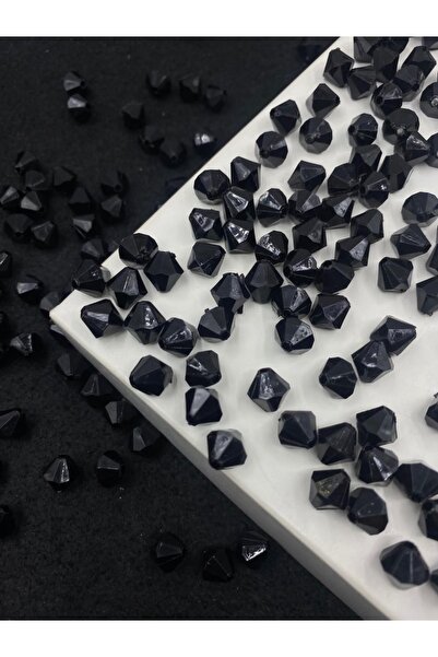Hedef Bijuteri 10mm Siyah Renk Piramit Model Akrilik Boncuk,takı, Çanta Yapım...