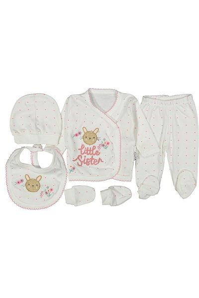 Necix's Newborn Natural 100% Organic Cotton Cute Rabbit 5-Piece Hospital Exit Set