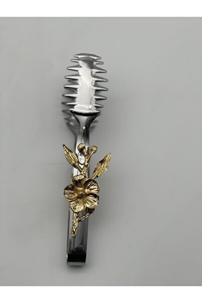 Mira züccaciye Japanese Rose Silver Elegant Service Presentation Set 3-Piece Tongs Set Stainless Steel