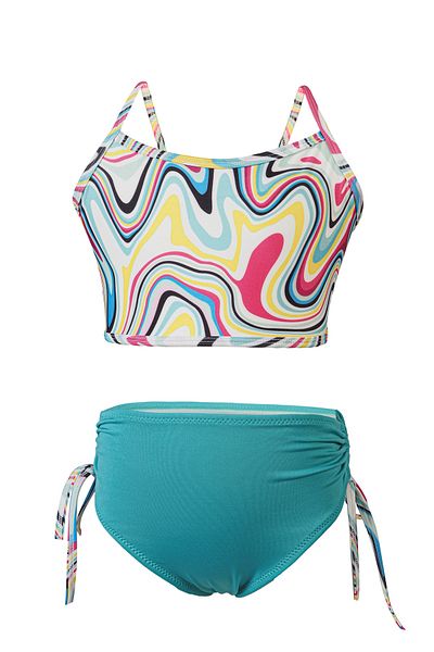 İYİBU Strappy Girl's Swimsuit 2-Pece Set Ρυθμιζόμενη Νέα Σεζόν Στενή Εφαρμογή