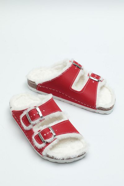 Paleng Cork Sole Plush Winter Women's Slippers