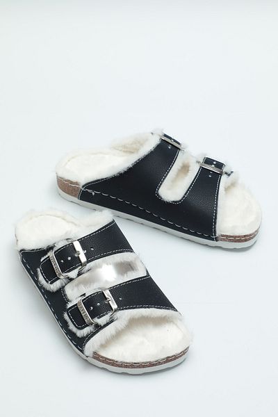 Paleng Cork Sole Plush Winter Women's Slippers