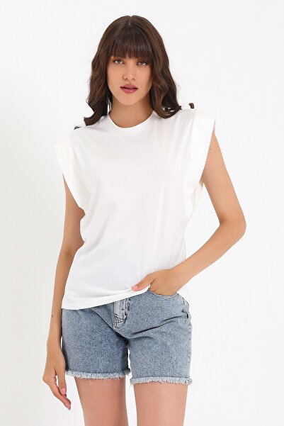 Weyeze Sleeveless Basic Knitted T-shirt Ad-y38624wyz