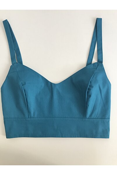 Pubblica حزام سباغيتي أزرق بترولي للسيدات مع صدر وظهر منخفض القطع وقسم خلفي م...