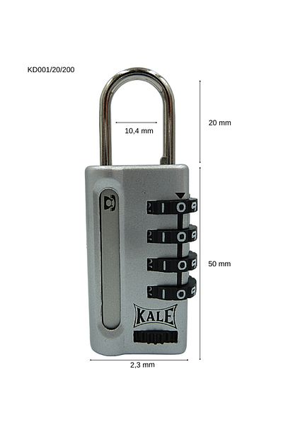 Kale Kilit قفل بكلمة مرور على شكل قلعة-kd00120200-رمادي (تشفير 4 خطوات، مع نافذة معلومات)