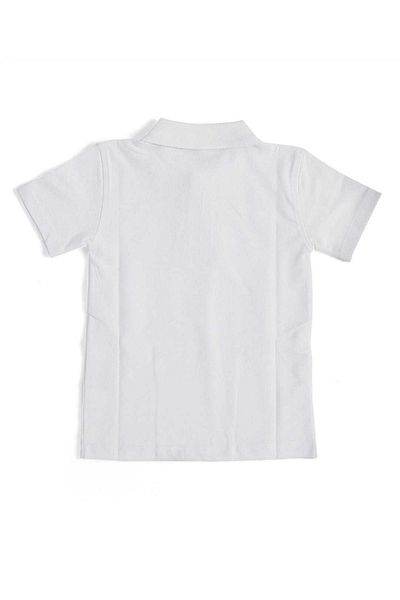 ALM Tricou alb cu mânecă scurtă, guler drept, 6-16 ani, școală pentru copii, tricou Lakos - 80238-alb