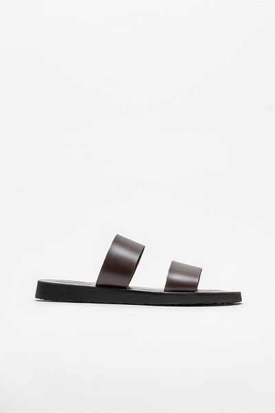 Elle Shoes شبشب رجالي من الجلد البني