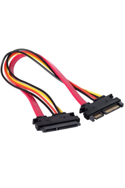 aogo 50cm Sata 22 Pin (7+15) Erkek - Dişi Veri Ve Güç Combo Uzatma Kablosu Sa...