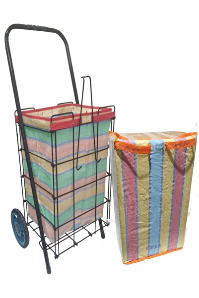 abnturk Kalın Telli Sağlam Metal Gövde Fazladan 1 Yedek Çantalı Pazar Arabası...