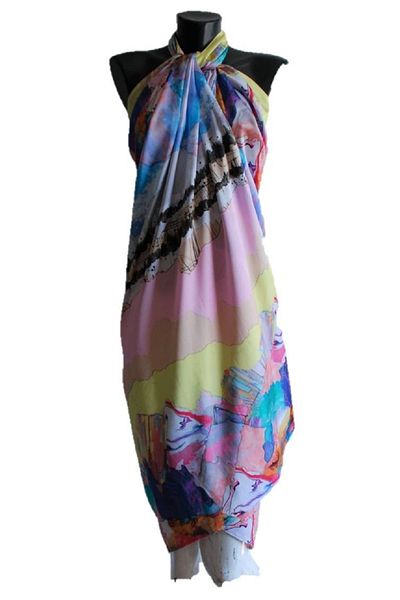 chacklin Chiffon Pareo/sarong/ Shawl First and Last Summer Series Sea (Thick No Inner Display) (120x150 Cm)