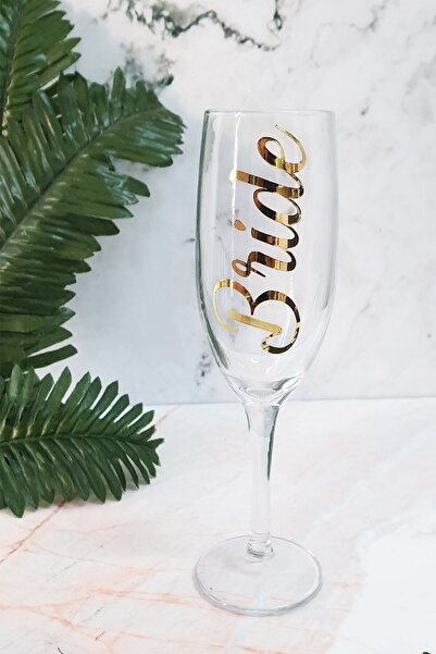 PEKSHOP Altın Varak Bride Yazılı Gelin Kadeh