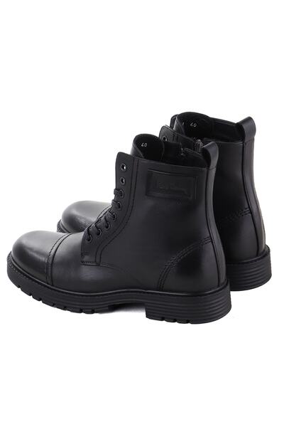 Pierre Cardin 77660 Hakiki Deri Fermuarlı Casual Erkek Postal Bot Siyah